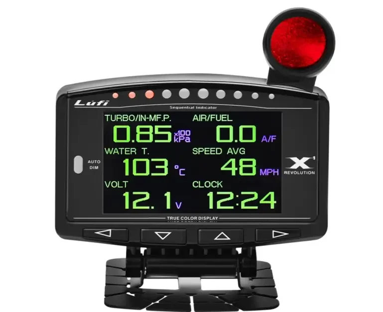 Lufi Shift Light (RED Light), Alarm Light Accessory Xf Obd2 Gauge X1 Gauges Display, Double Sided Tape Fix